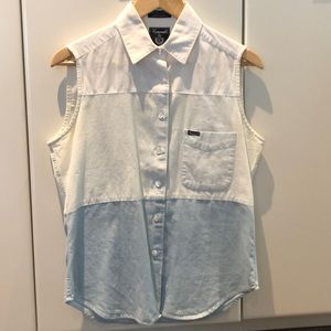 Button down sleeveless shirt